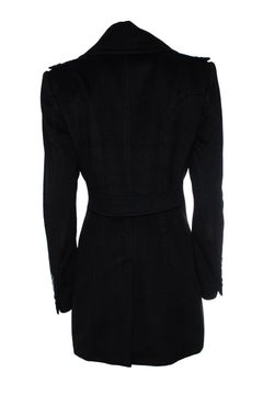 Burberry, black wool trench coat