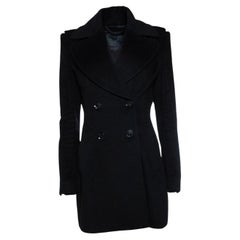 Burberry, black wool trench coat