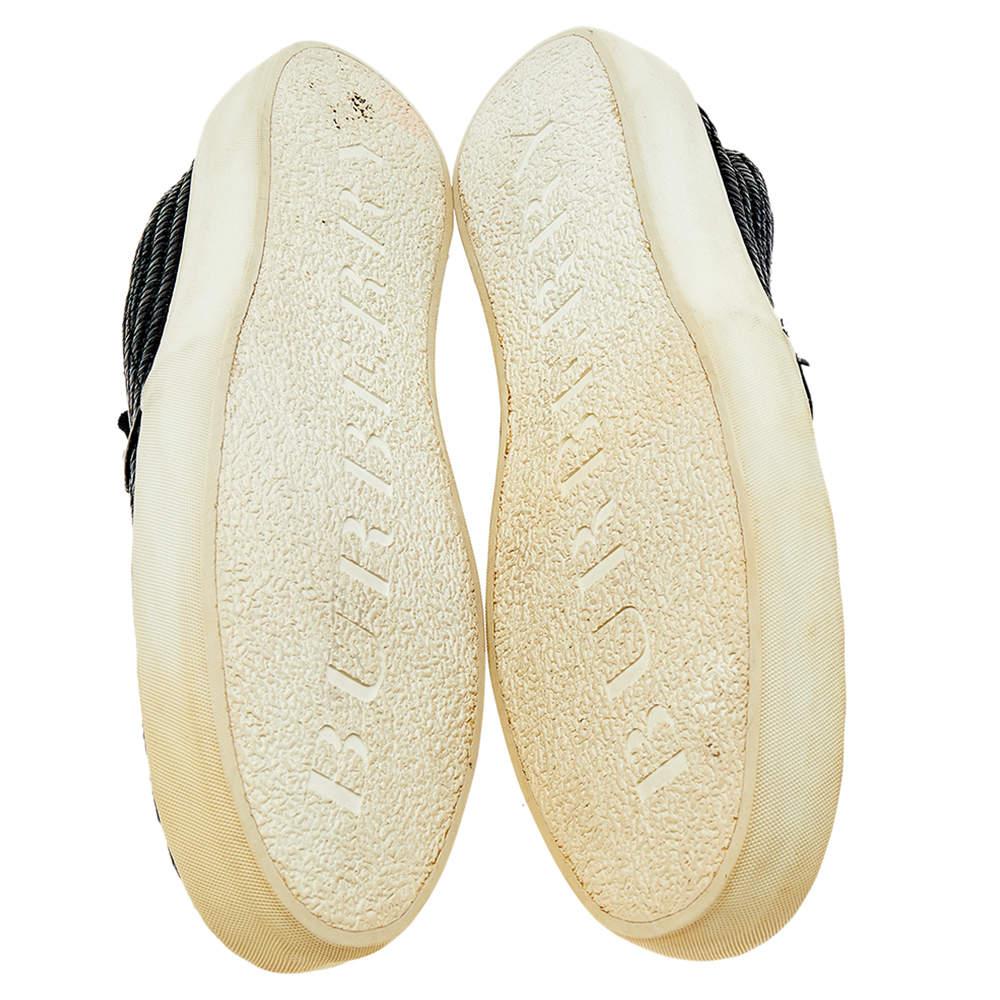 Burberry Black Woven Raffia Slip On Sneakers Size 41 2