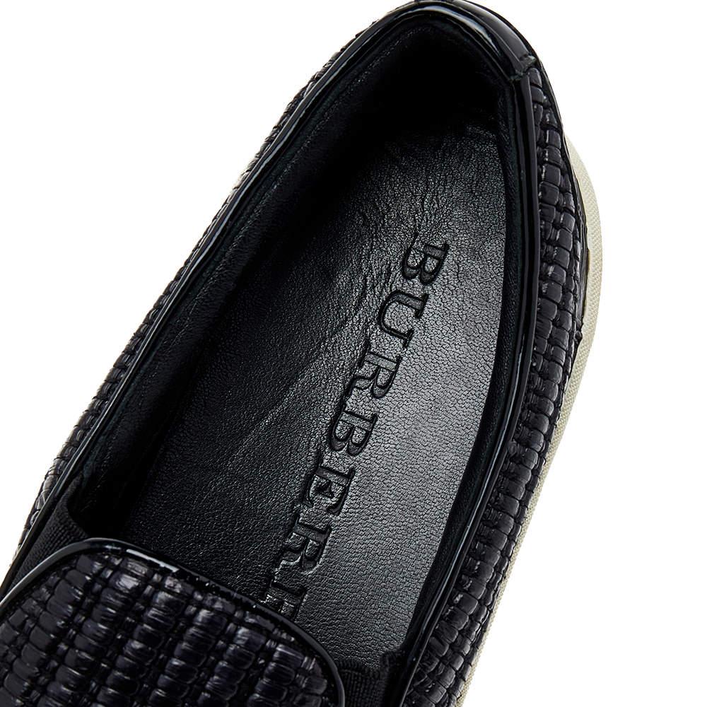 Burberry Black Woven Raffia Slip On Sneakers Size 41 3