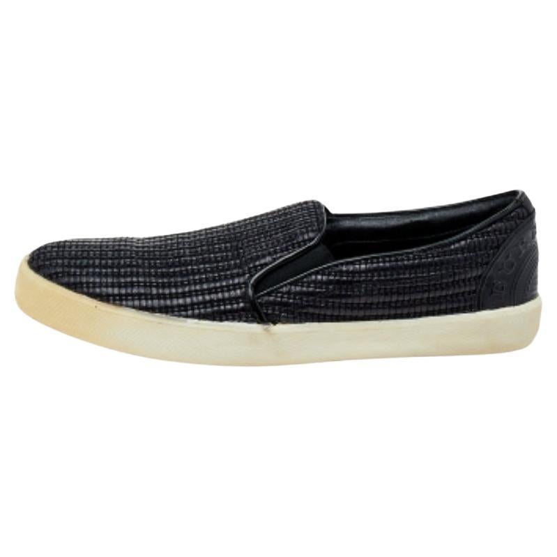 Burberry Black Woven Raffia Slip On Sneakers Size 41