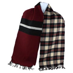 Burberry Black x Red Reversible Classic Nova Check Cashmere Scarf 14bur1224