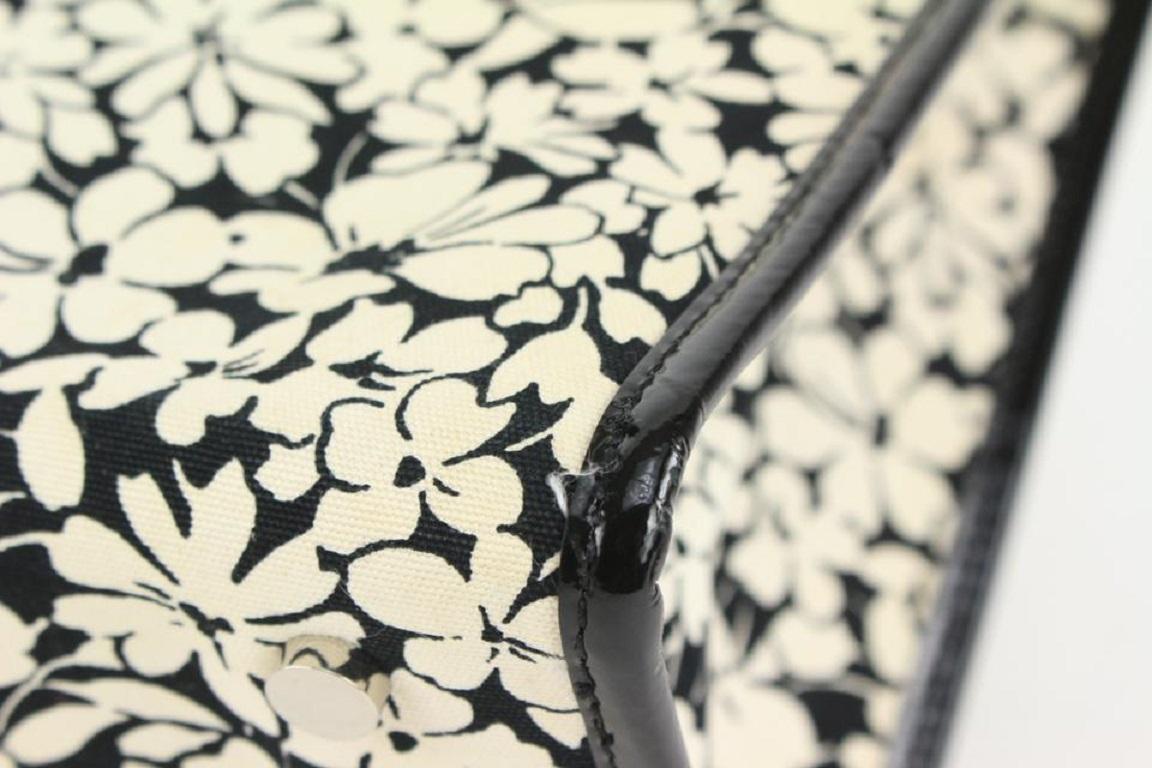 Burberry Shopper-Tasche mit Nova-Karo-Beutel 922Bur86, Schwarz x Weiß, geblümt im Angebot 4