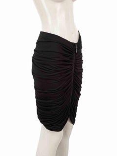 Burberry Black Zip Ruched Mini Skirt Size S