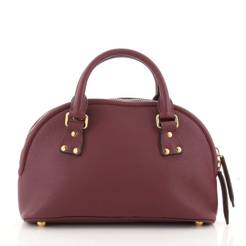 Burberry Bloomsbury Satchel Heritage Genarbtes Leder Klein (Braun)