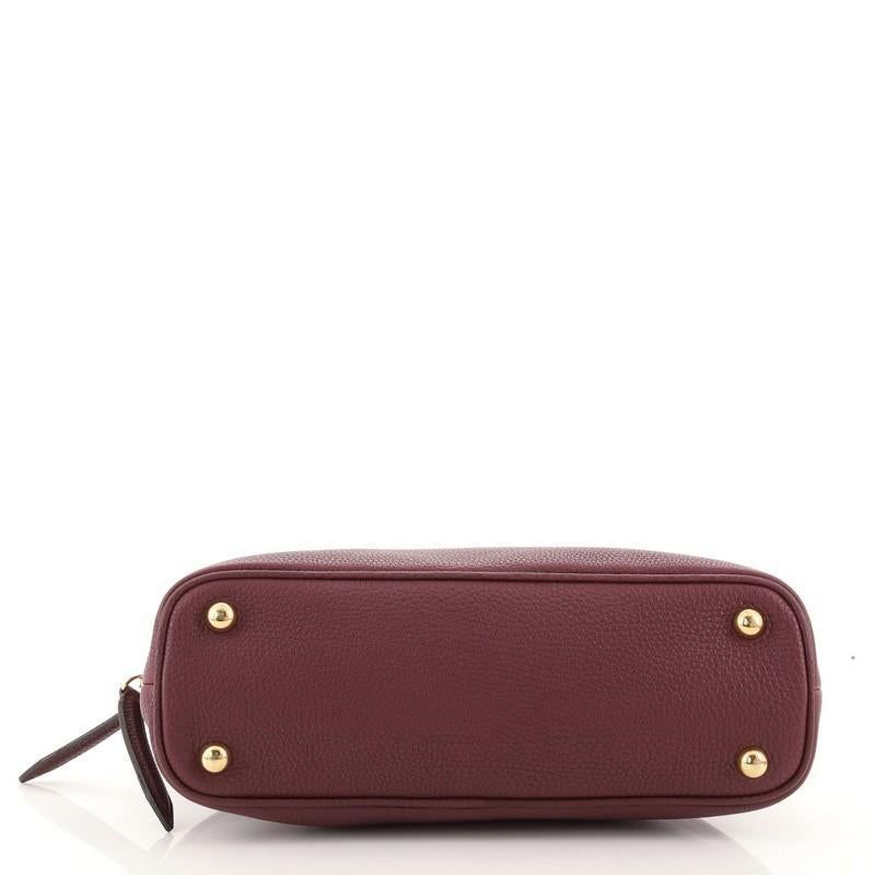 Burberry Bloomsbury Satchel Heritage Genarbtes Leder Klein im Zustand „Gut“ in NY, NY