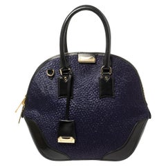 Burberry Blue/Black Kalbshaar und Leder Medium Orchard Bowling Bag