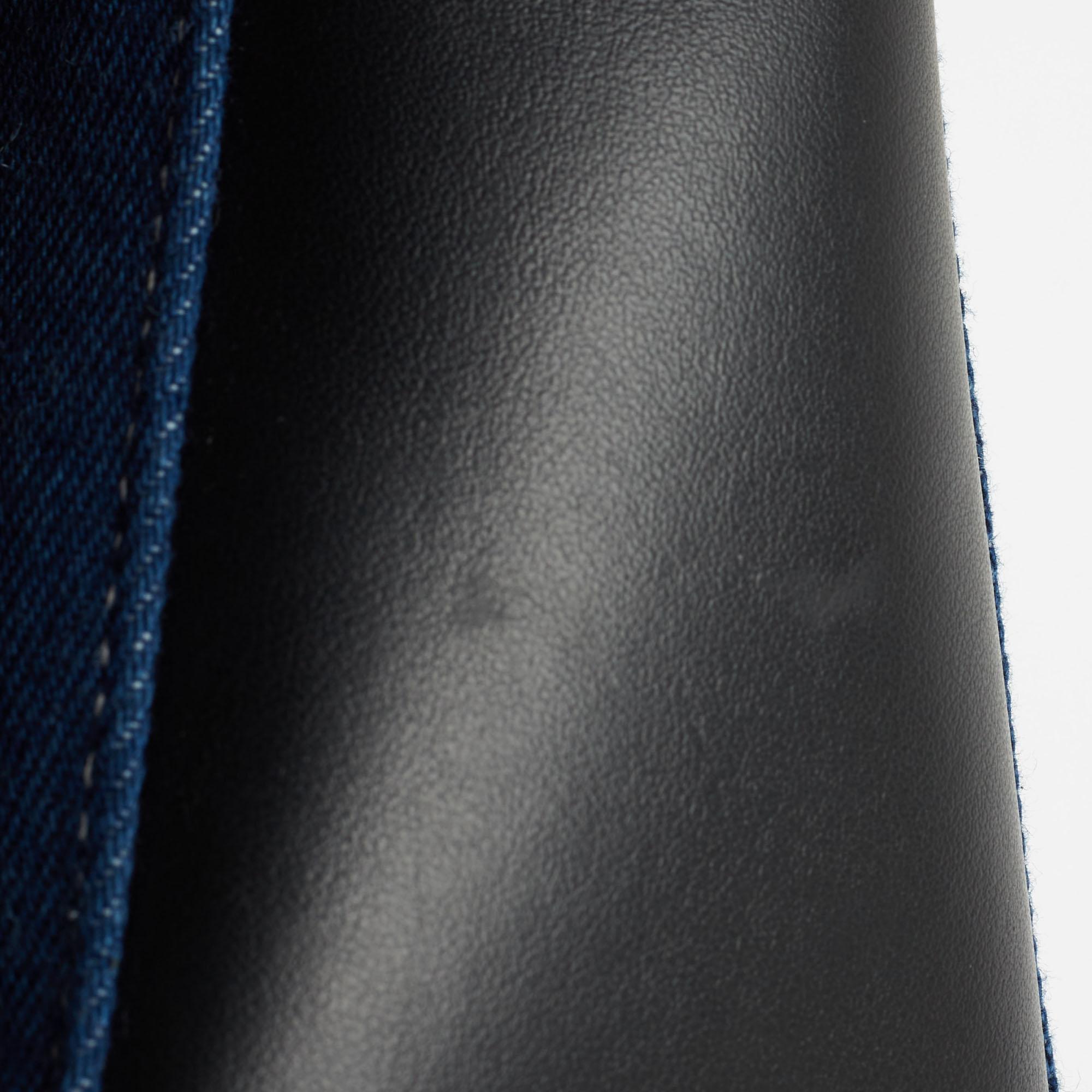 Burberry Blue/Black Denim and Leather Logo Graphic Crossbody Bag 5