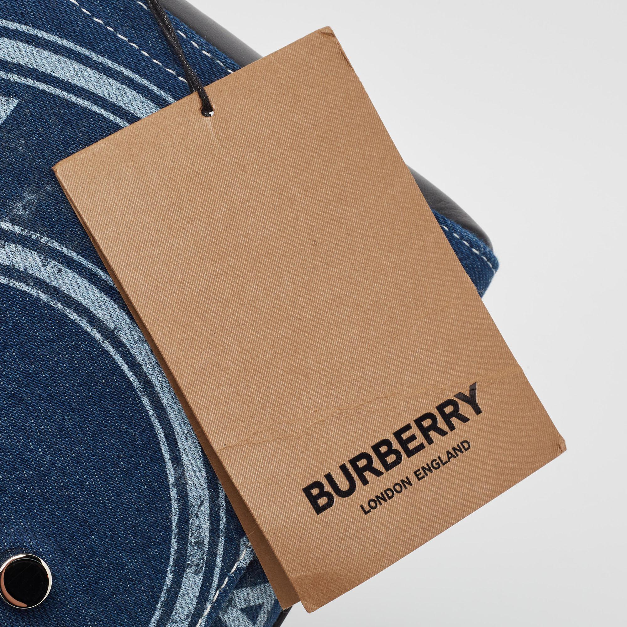 Burberry Blue/Black Denim and Leather Medium Note Shoulder Bag 1
