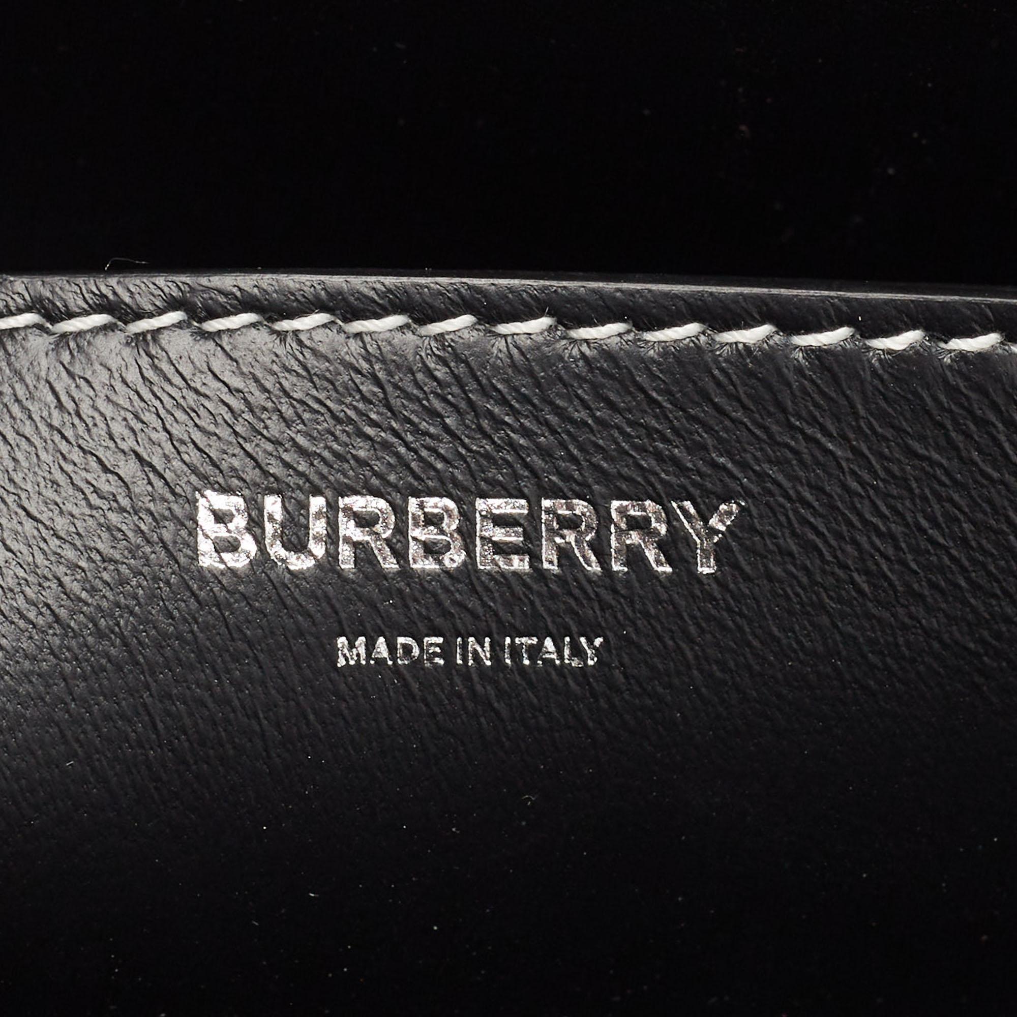 Burberry Blue/Black Denim and Leather Medium Note Shoulder Bag 5