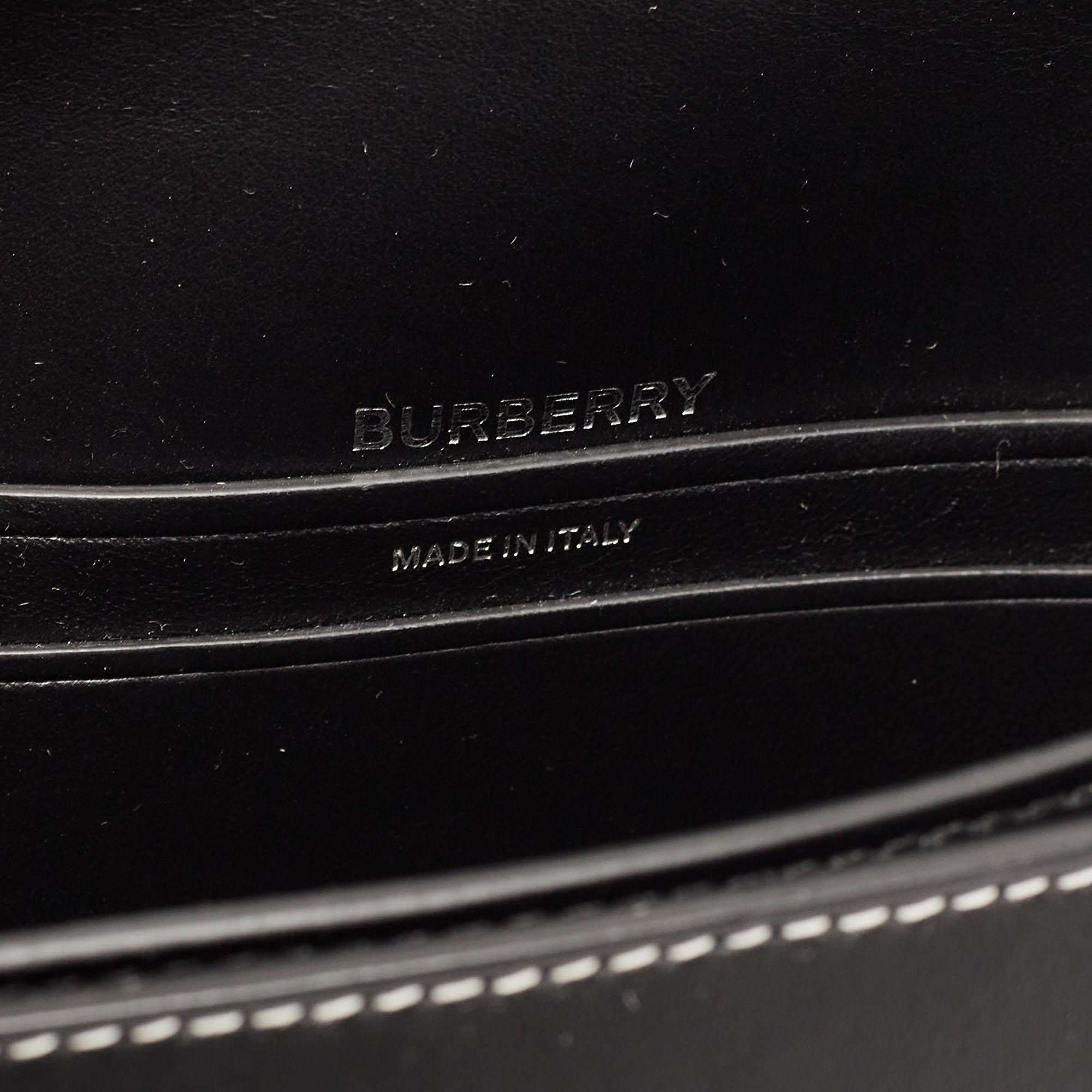 Burberry Blue/Black Denim and Leather Small Olympia Shoulder Bag For Sale 5