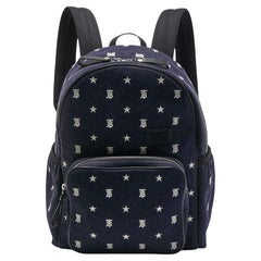 Burberry Blue/Black Marco TB Denim and Leather Backpack