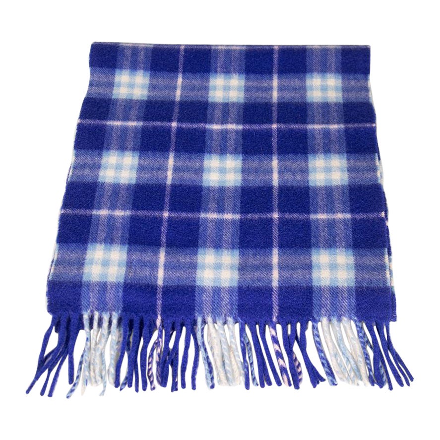 Sciarpa in cashmere a quadri blu di Burberry
