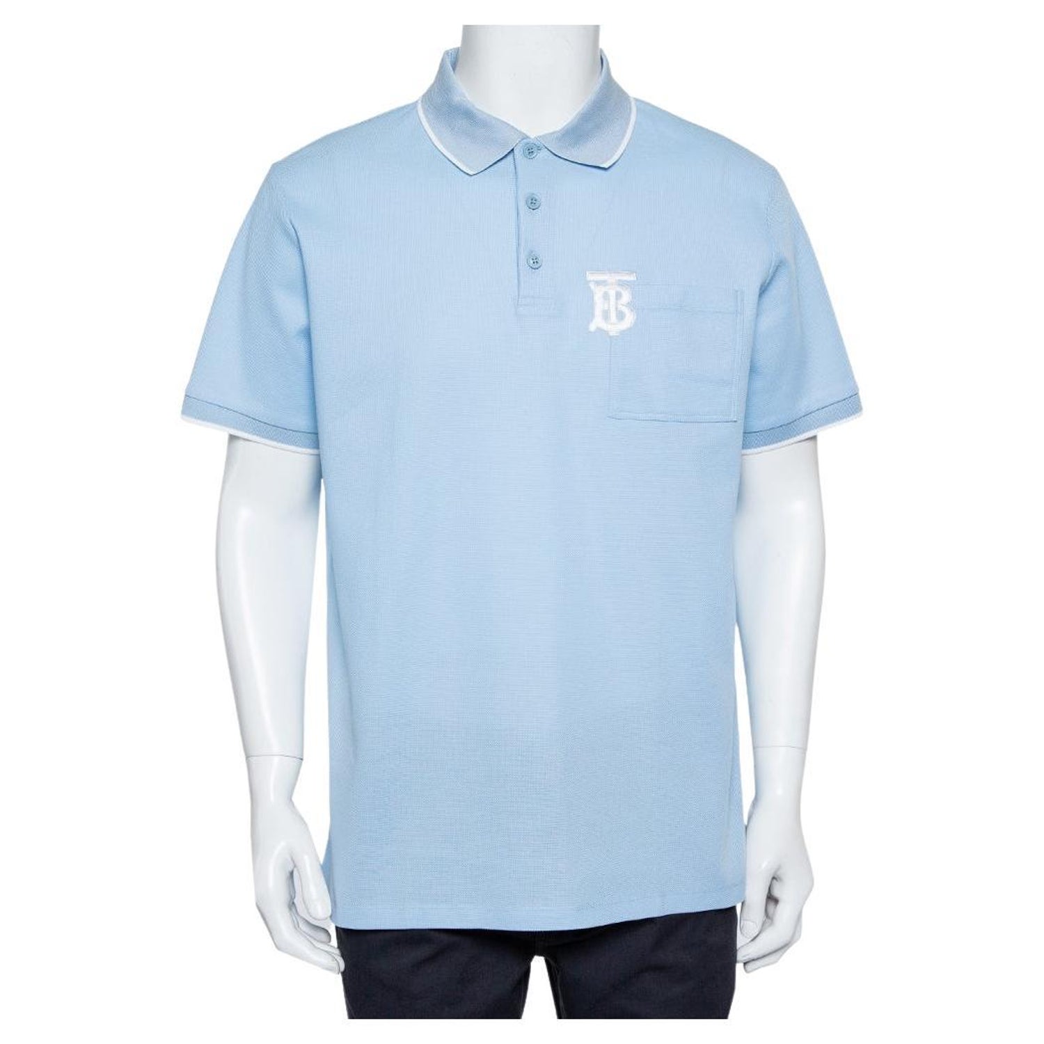 Burberry logo-embroidered Polo Shirt - Blue