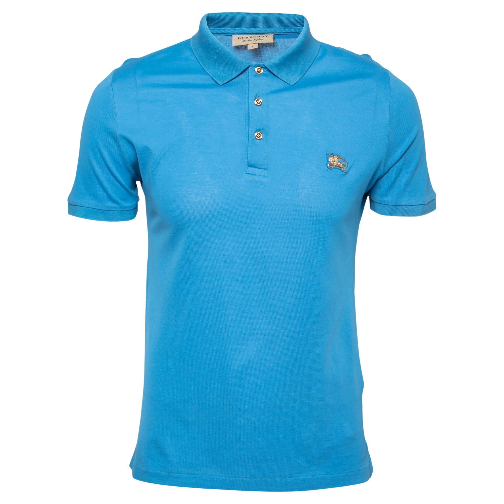 Blue Cotton Polo T-Shirt at 1stDibs