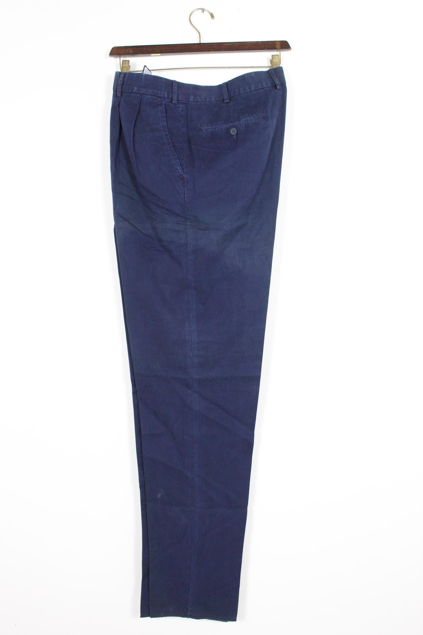 Black Burberry Blue Cotton Vintage Pants For Sale