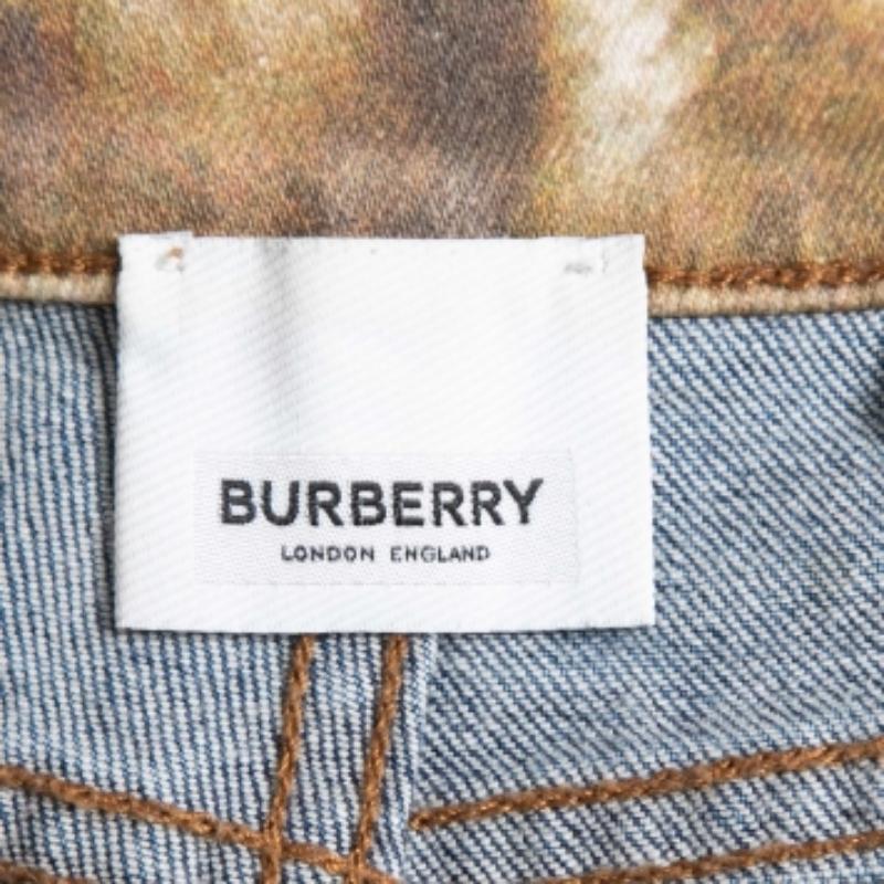 Jeans Burberry Blue Denim Animal Print Waist Detail Vita M Vita 28