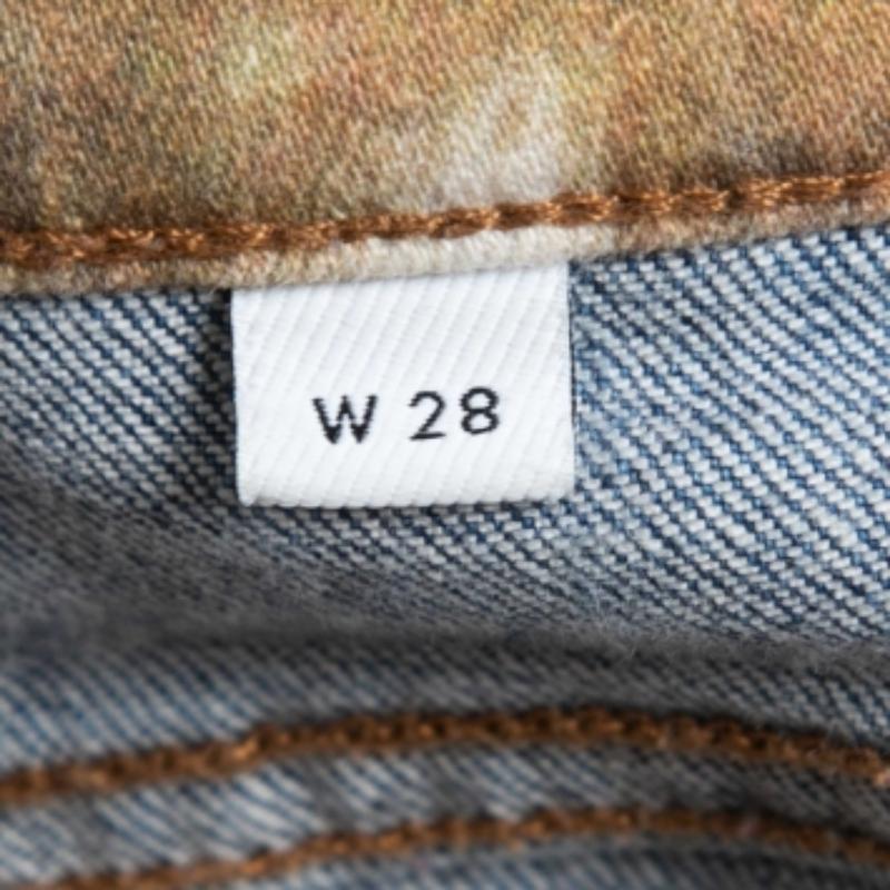 Donna Jeans Burberry Blue Denim Animal Print Waist Detail Vita M Vita 28