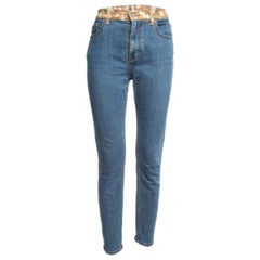Jeans Burberry Blue Denim Animal Print Waist Detail Vita M Vita 28"