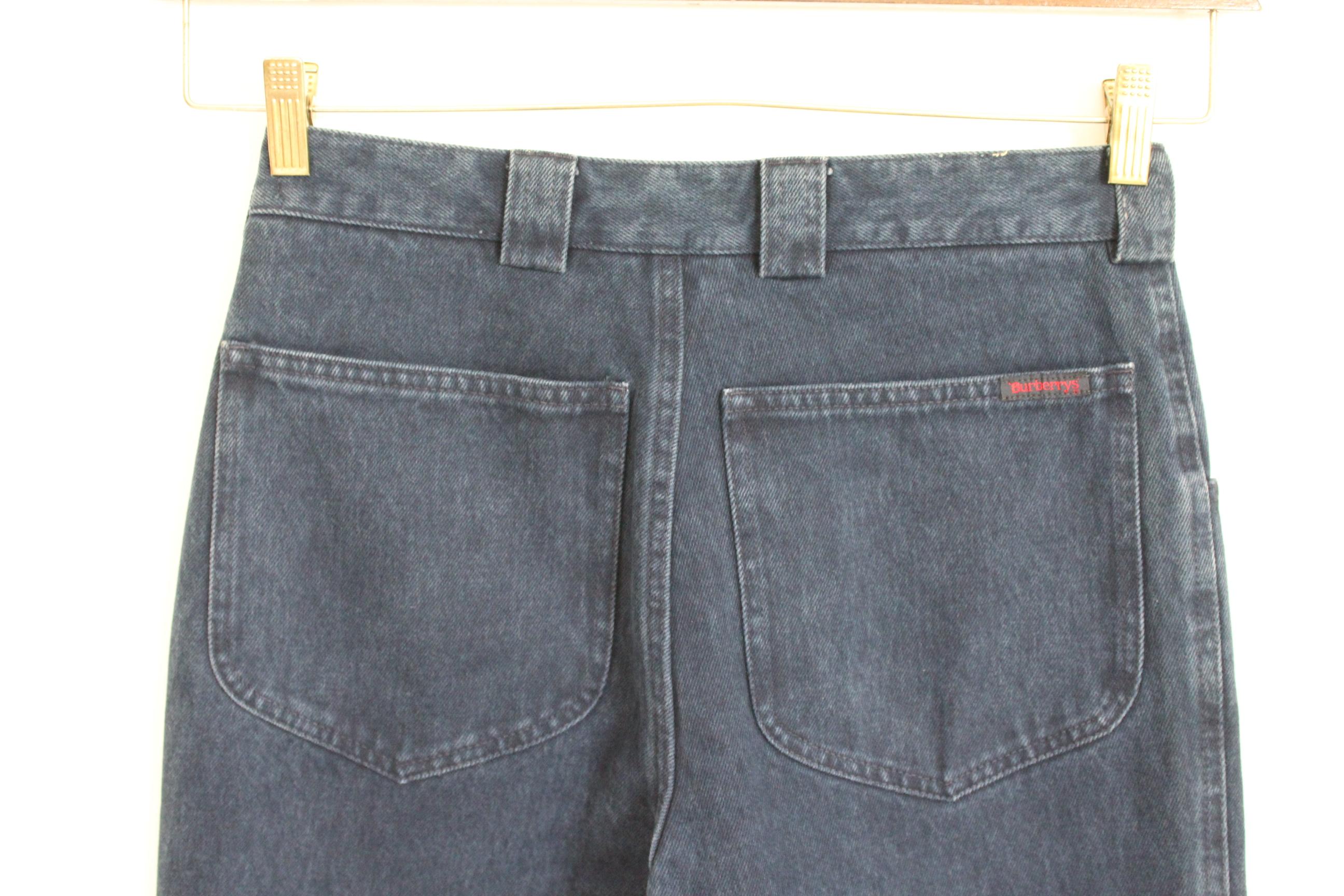 Burberry Blue Denim Cotton Classic Jeans High Waist Pants 1980s NWT 2