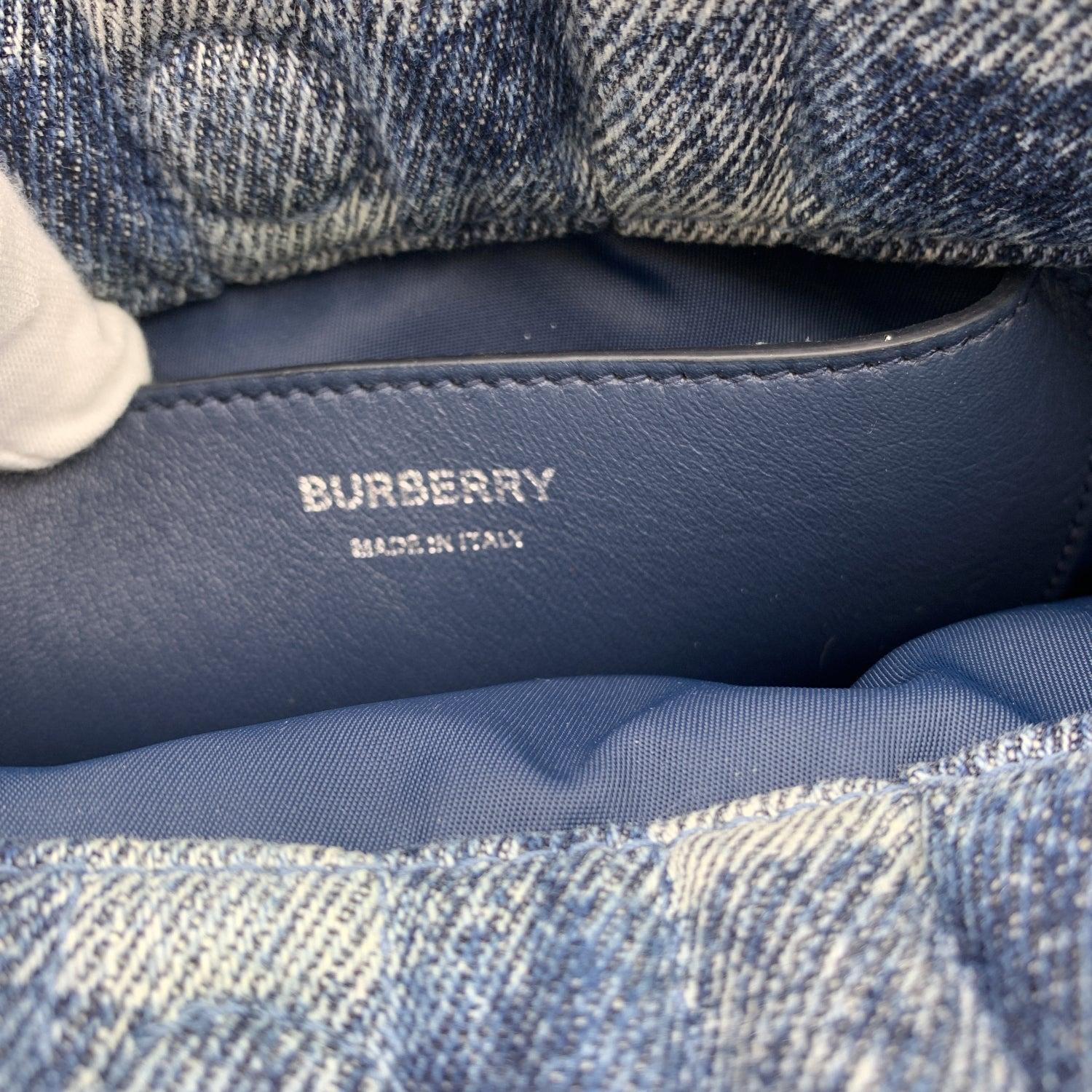 Burberry Blue Denim Quilted Small Lola Bucket Shoulder Bag Tote In Excellent Condition In Rome, Rome