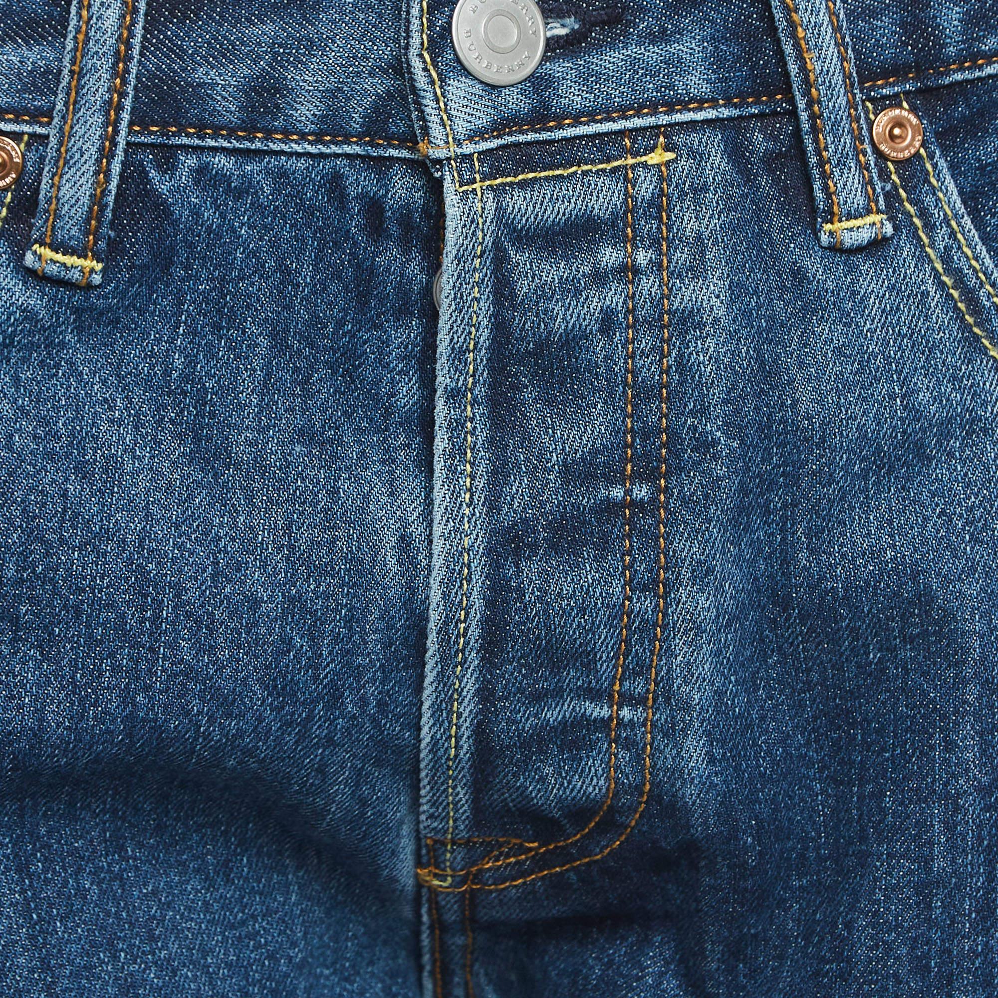 Burberry Vaqueros azules de pierna recta M Cintura 28 Azul
