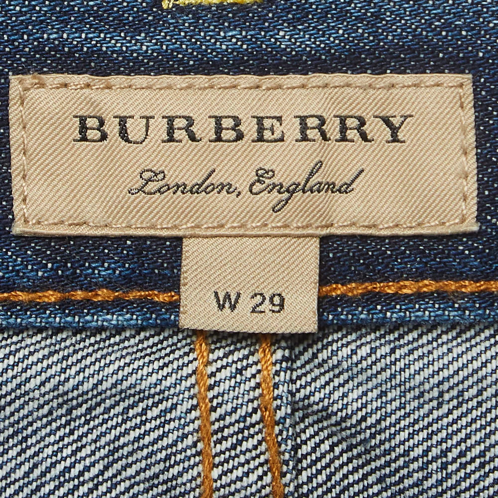 Burberry Blue Denim Straight Leg Jeans M Waist 29