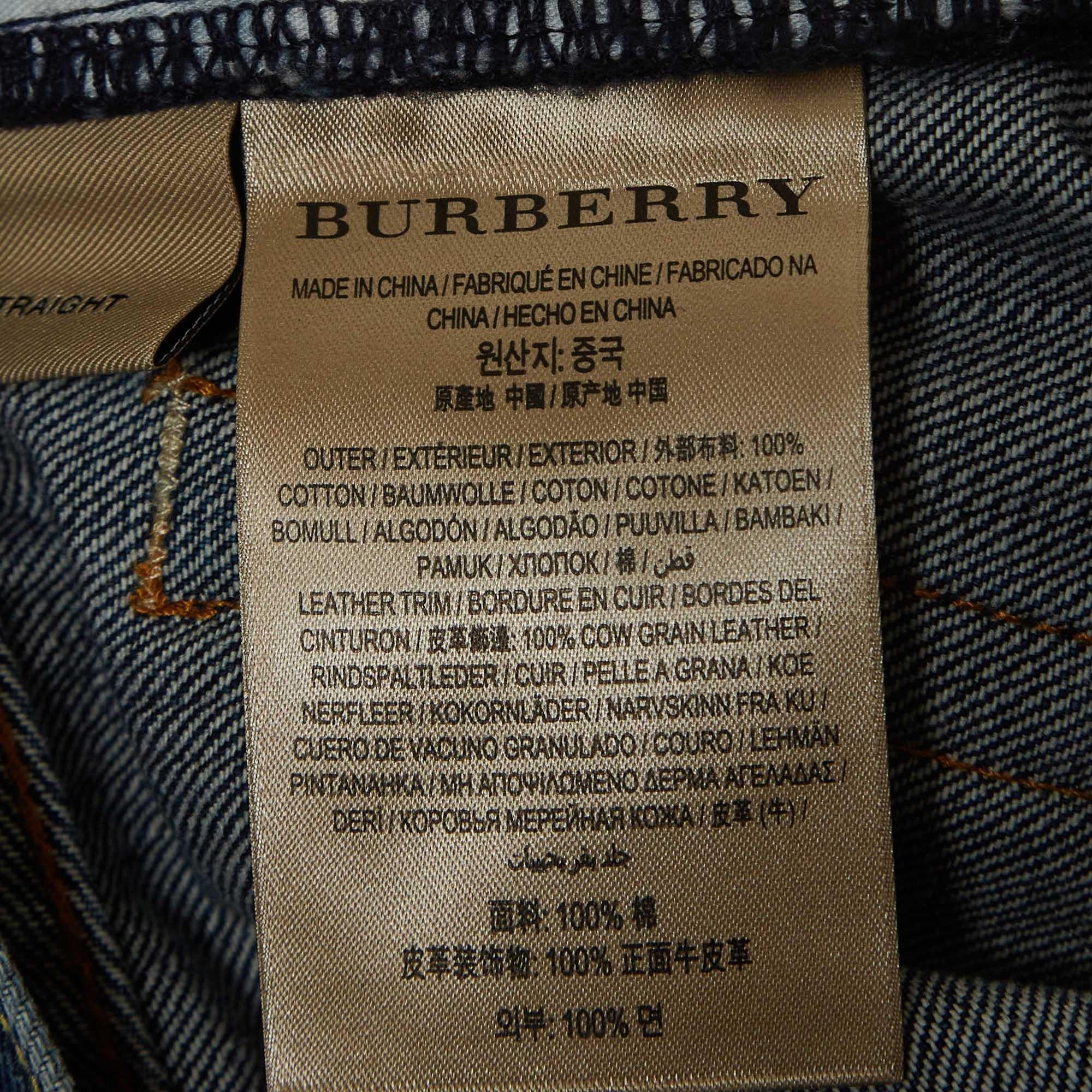 Women's Burberry Blue Denim Straight Leg Jeans M Waist 29