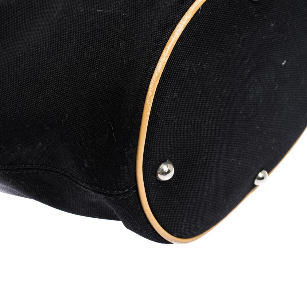 Burberry Blue Label Black Canvas and Leather Tote In Fair Condition In Dubai, Al Qouz 2