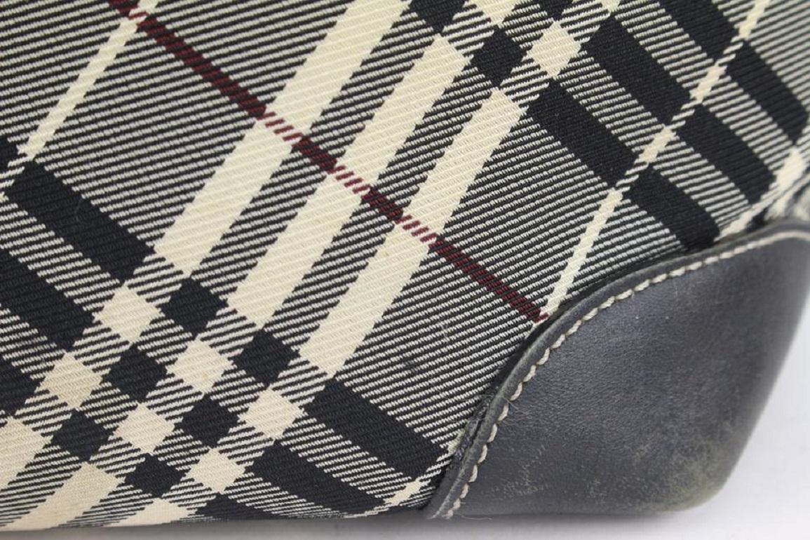 Burberry Blue Label Black Nova Check Smoke Shopper Tote Grey 928bur78 2