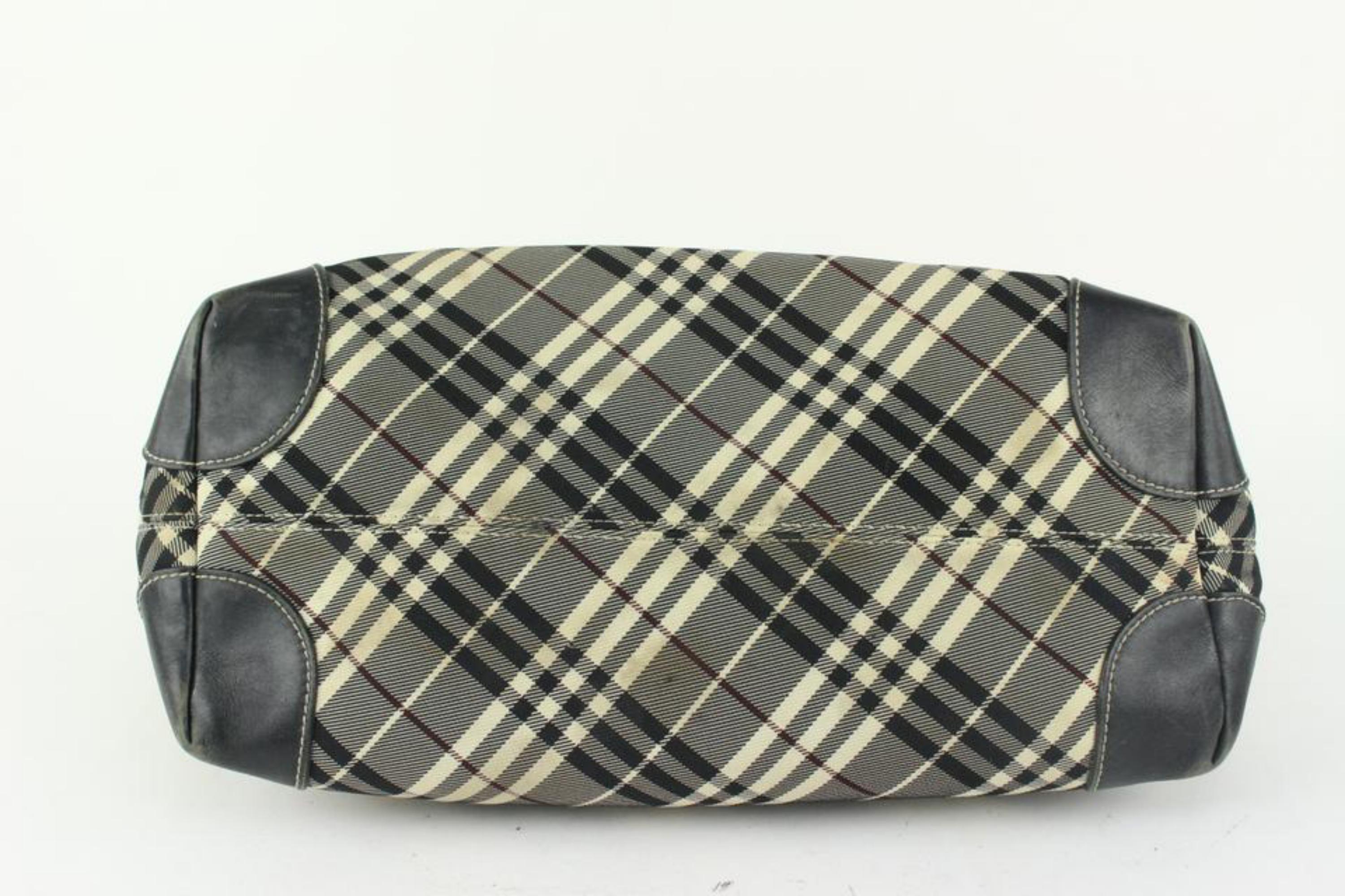 Burberry Blue Label Black Nova Check Smoke Shopper Tote Grey 928bur78 In Fair Condition In Dix hills, NY