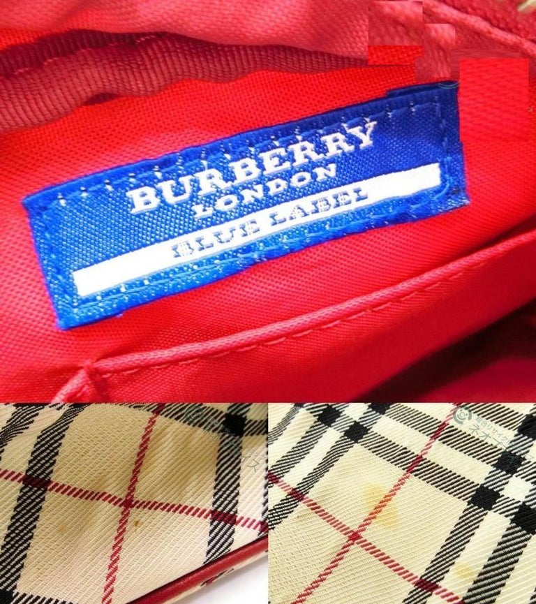 Burberry Blue Label Burgundy Nova Check Crossbody Bag 241108 at 1stDibs