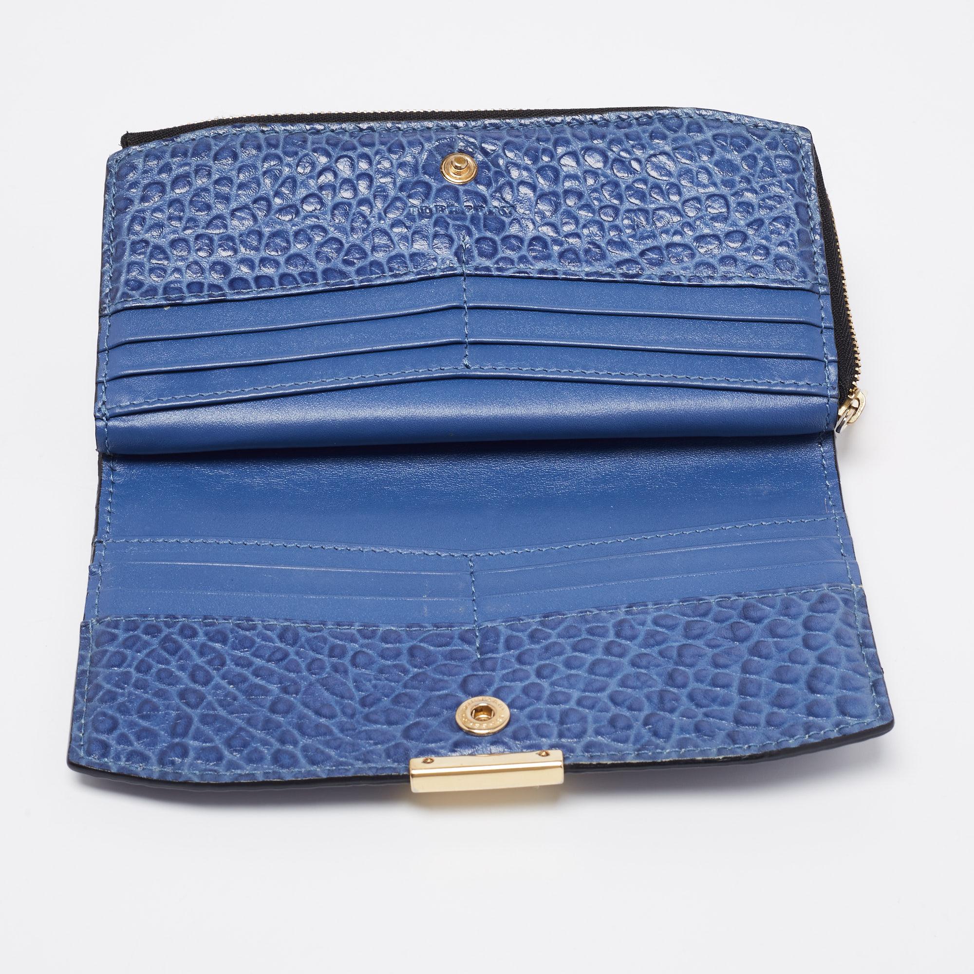 Burberry Blue Leather Alvington Continental Wallet 3