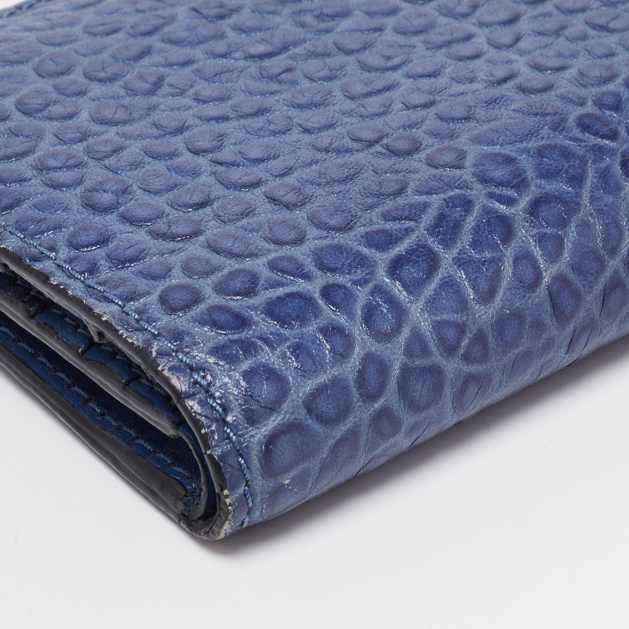 Burberry Blue Leather Alvington Continental Wallet 4