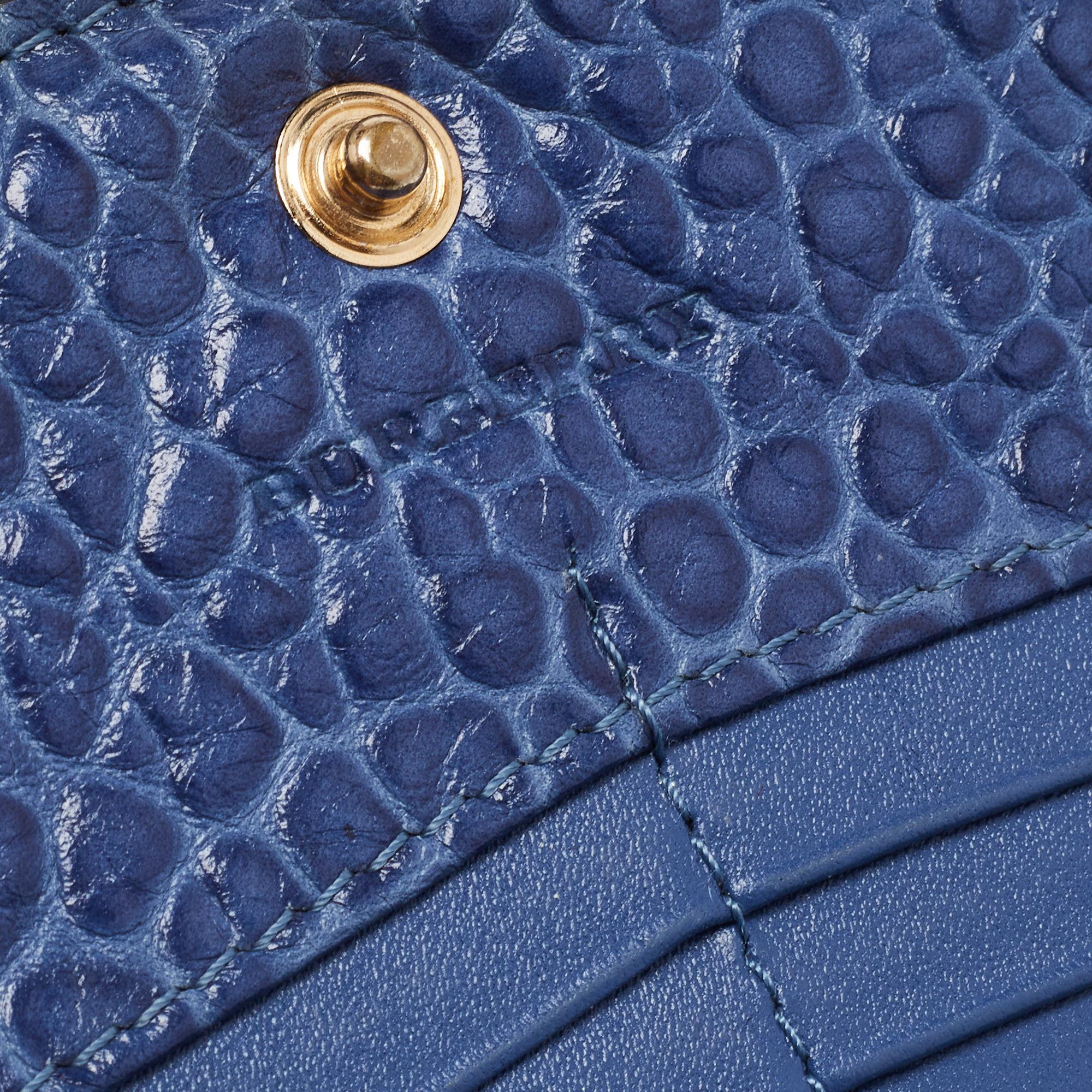 Women's Burberry Blue Leather Alvington Continental Wallet