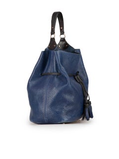 Burberry Blue Leather Bucket Bag
