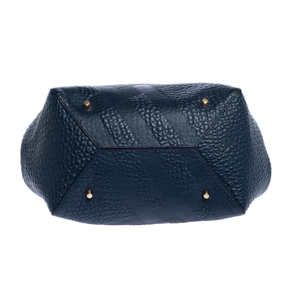 Women's Burberry Blue Leather Canterbury Tote