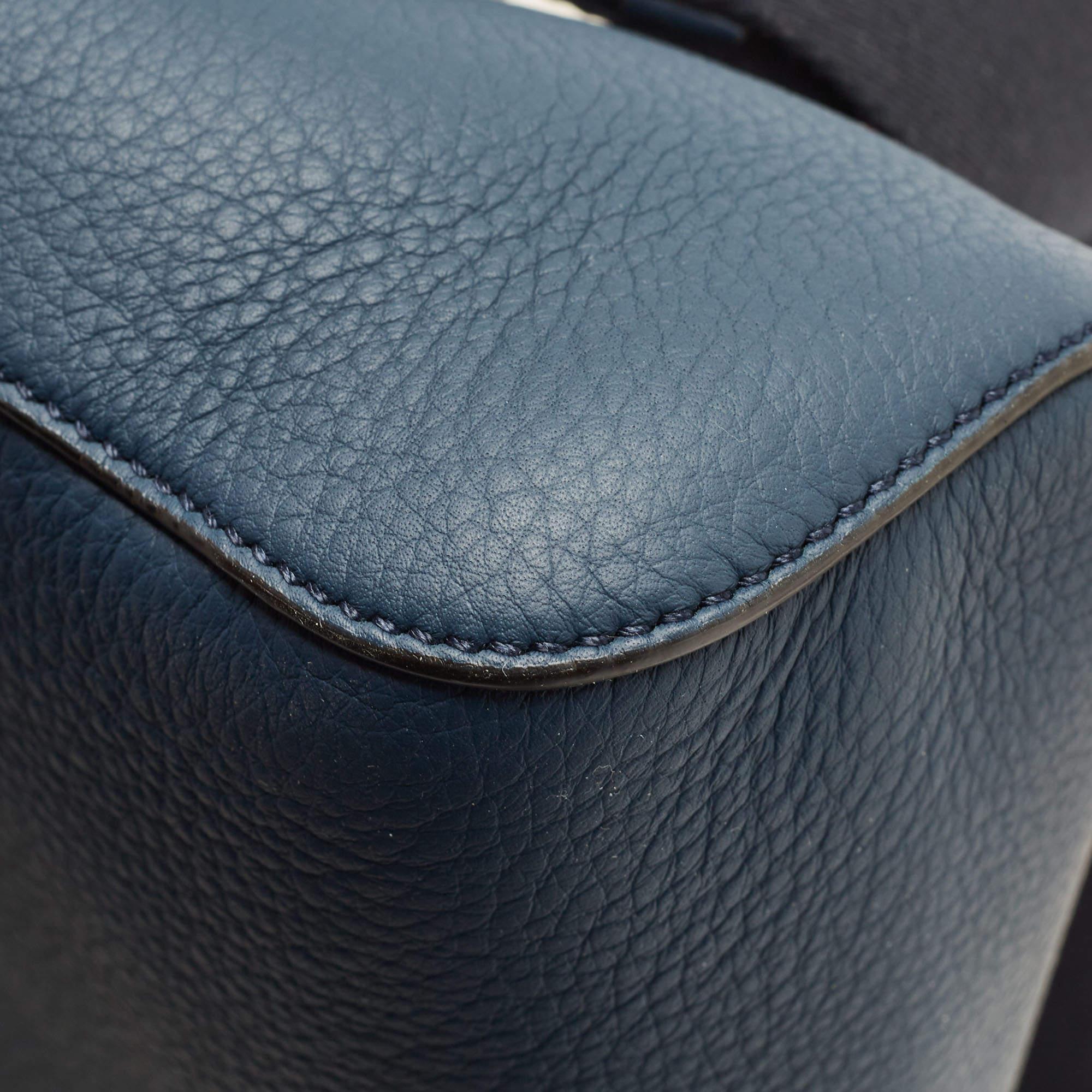 Burberry Blue Leather Large Pocket Messenger Bag 4