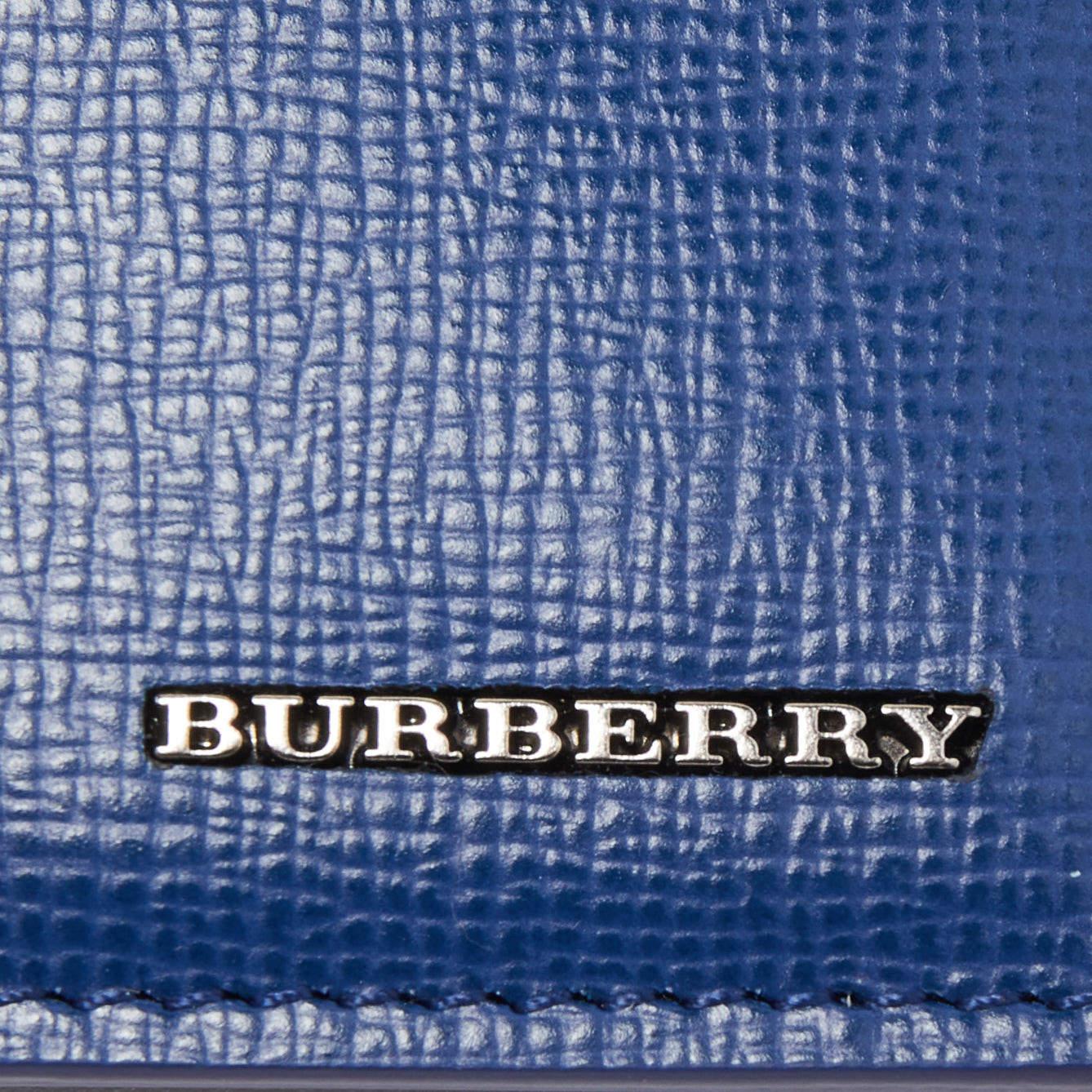 Burberry Blue Leather Logo Card Holder 4
