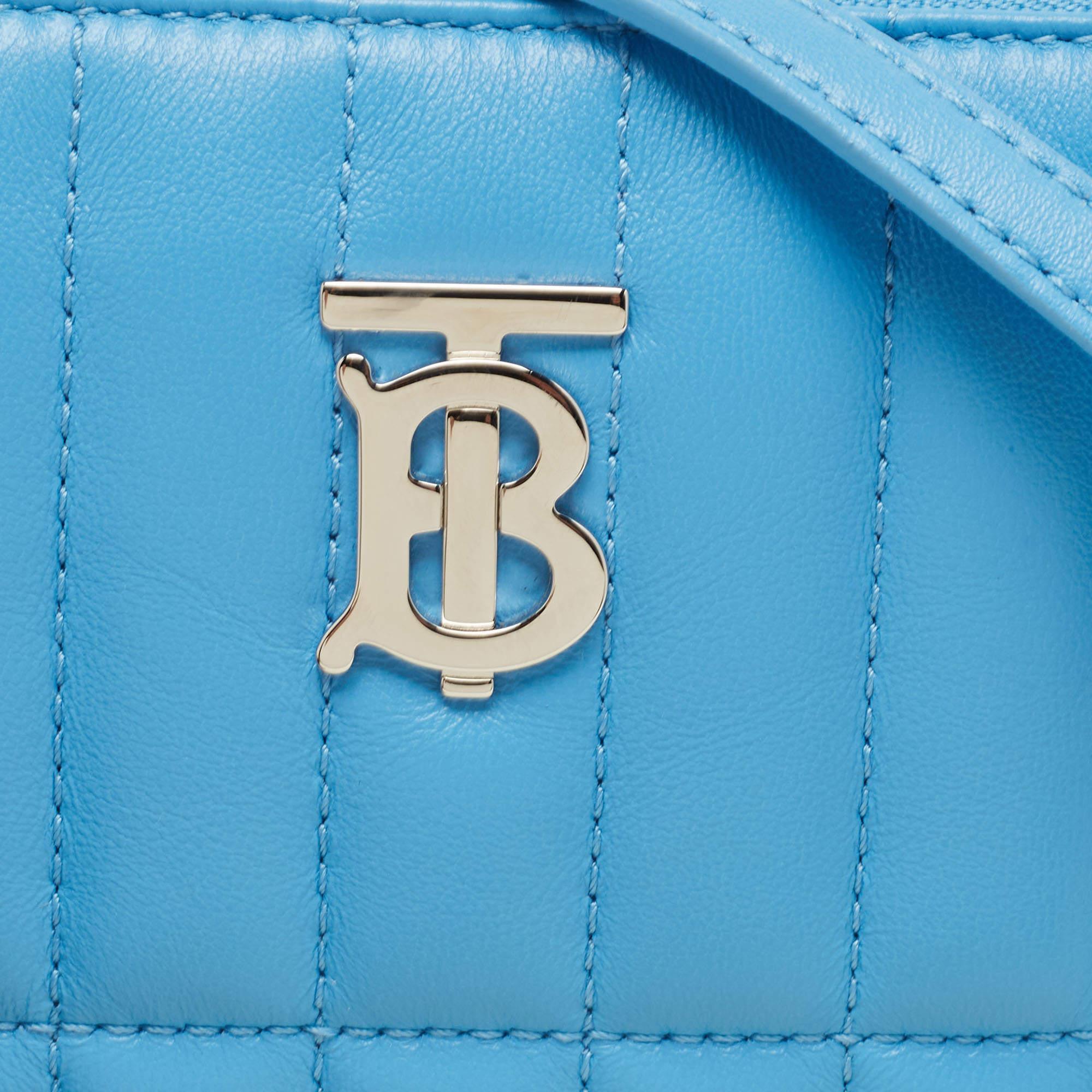Burberry Blue Leather Lola Double Pouch 3