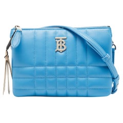 Burberry Blue Leather Lola Double Pouch