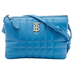 Burberry Blue Leather Lola Double Pouch