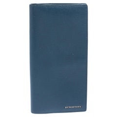 Burberry Blue Leather Long Wallet
