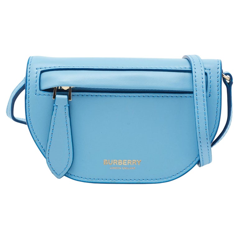 Burberry Blue Leather Micro Olympia Crossbody Bag at 1stDibs