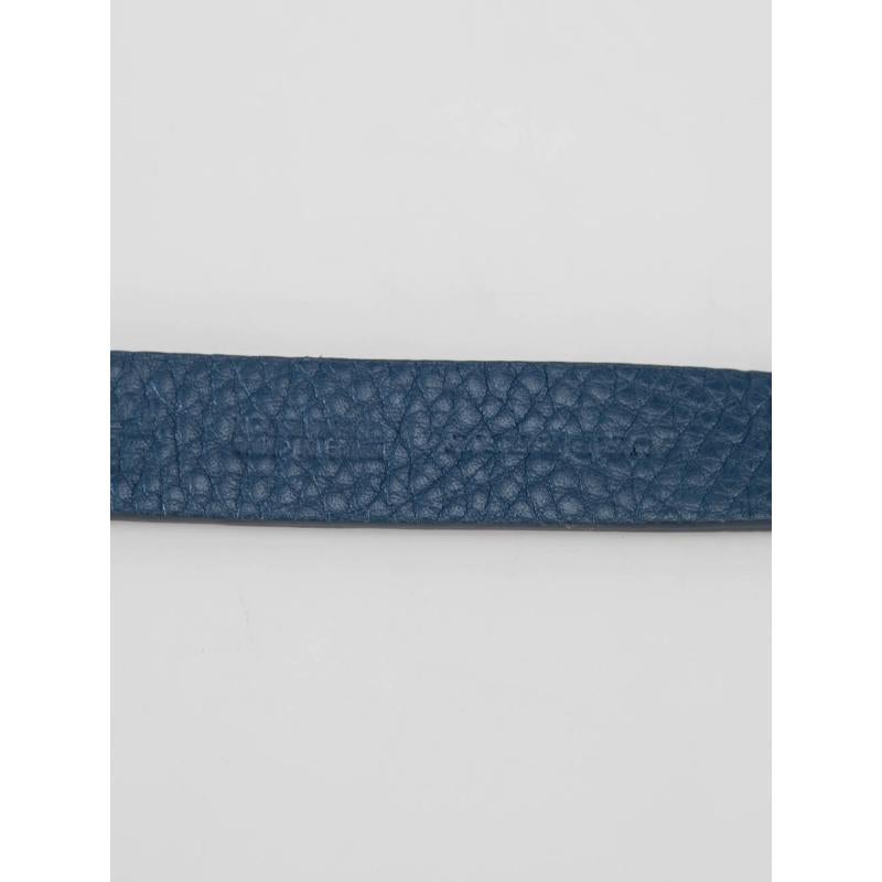 Women's Burberry Blue Leather Skinny Belt For Sale