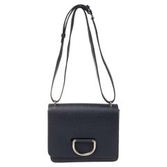 Burberry Blue Leather Small D-Ring Shoulder Bag