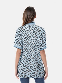 Burberry Blue Logo Print Polo T-shirt Size XL