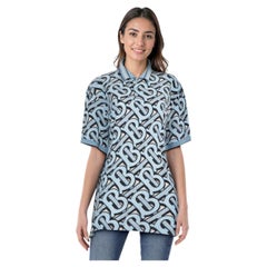 Burberry Blue Logo Print Polo T-shirt Size XL