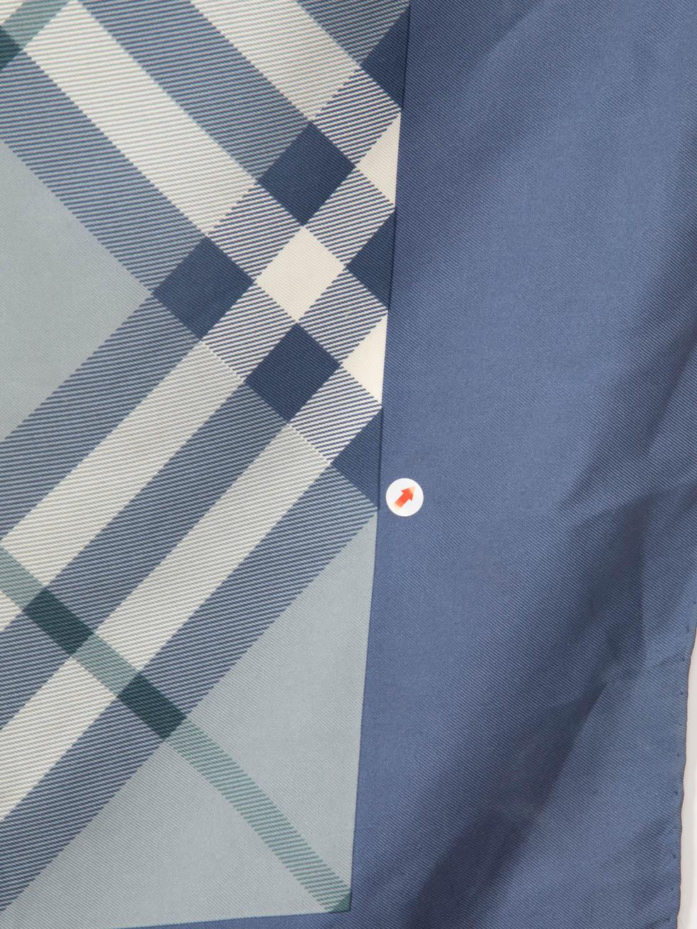 Burberry Blue Nova Check Square Scarf For Sale 1