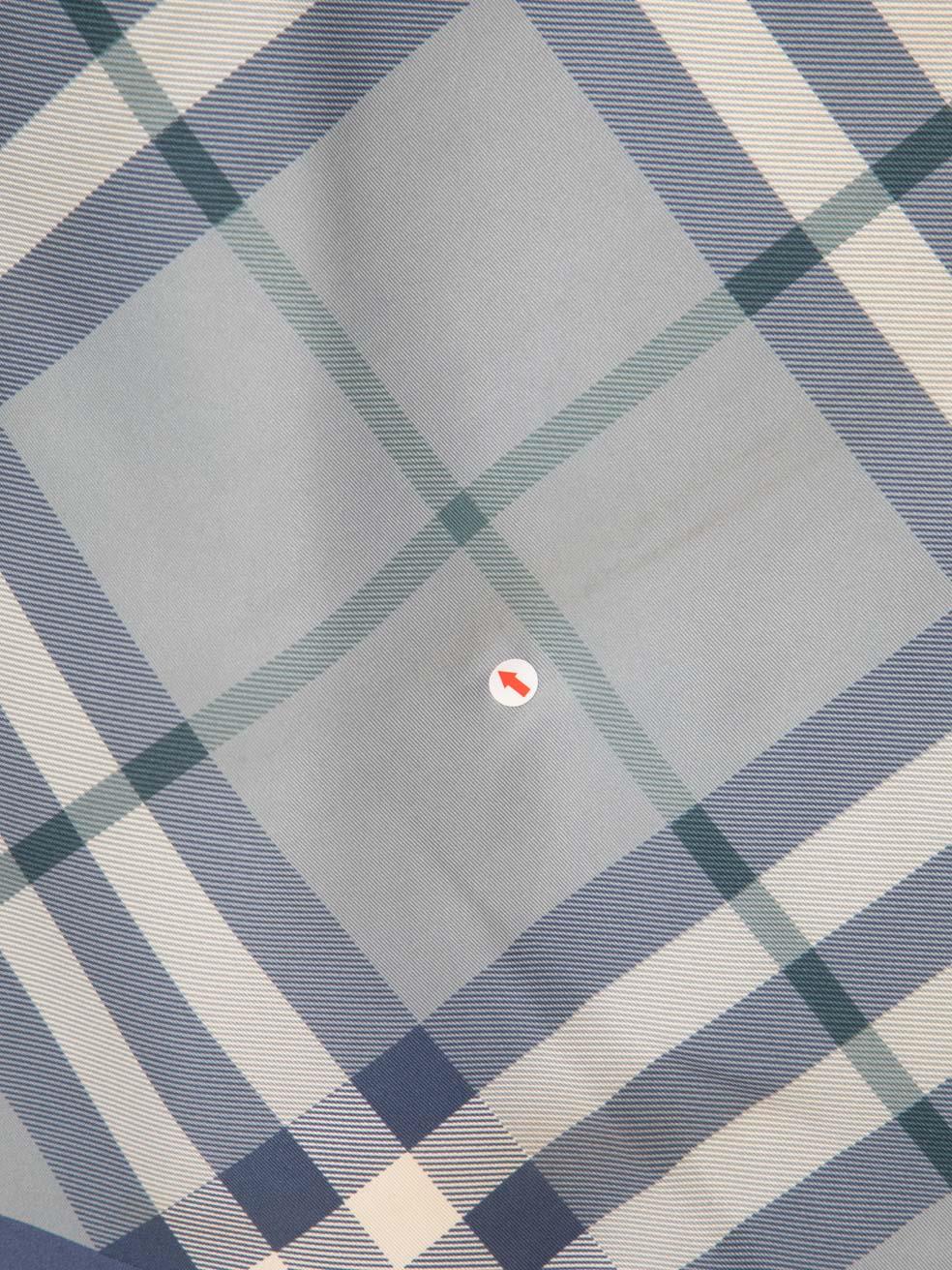 Burberry Blue Nova Check Square Scarf For Sale 3